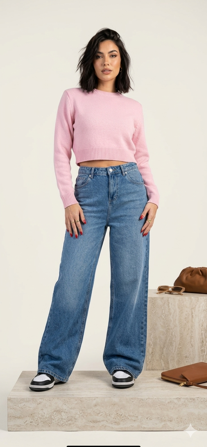 Everyday Wide-Leg Denim — Mid Wash