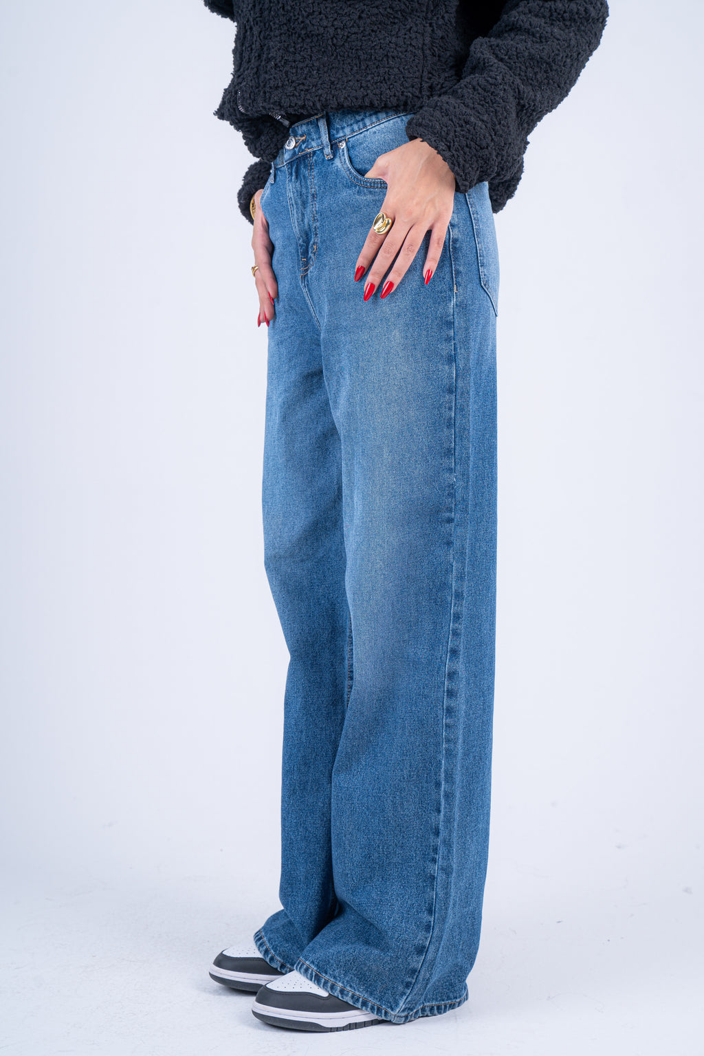 Everyday Wide-Leg Denim — Mid Wash